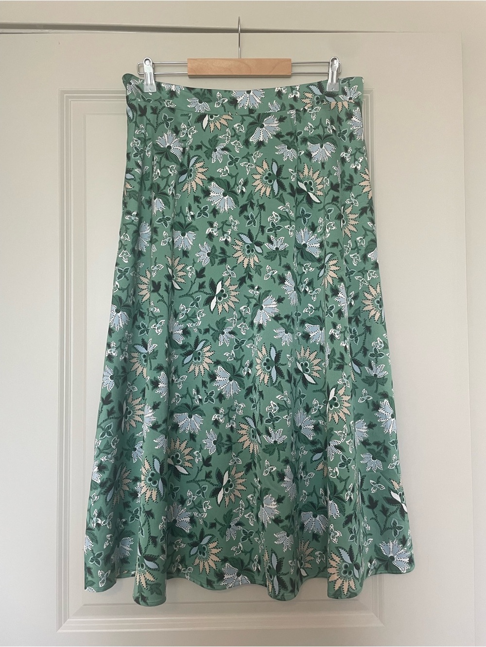 Ann Taylor Sage Green Floral Midi Skirt - Picture 2 of 3